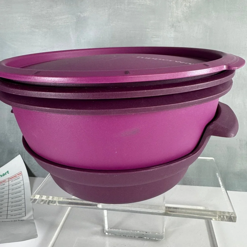 Tupperware Purple SMART STEAMER 4 Pc. Microwave Cooker Set